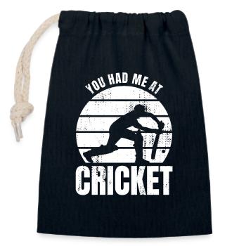 Cricketer Spell - Closable cotton gift bag (14x20cm) - navy - Front