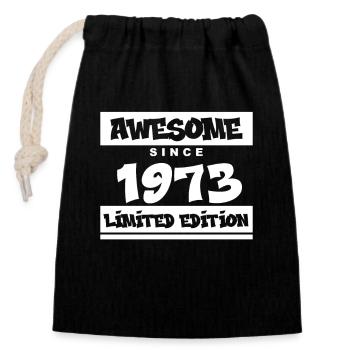 1973 - Né en 1973 - Fantastique depuis 1973 - Sac cadeau en coton avec cordon (14 x 20 cm) - noir - Devant