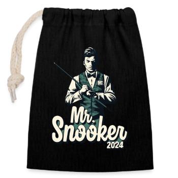 Mr. Snooker Pool Billiards Snooker Player - Closable cotton gift bag (14x20cm) - black - Front