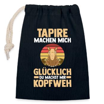 Tapir - Verschließbarer Geschenkbeutel aus Baumwolle (14x20cm) - Navy - Vorne