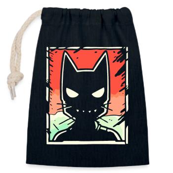Cartoon Schatten Katze - Verschließbarer Geschenkbeutel aus Baumwolle (14x20cm) - Navy - Vorne