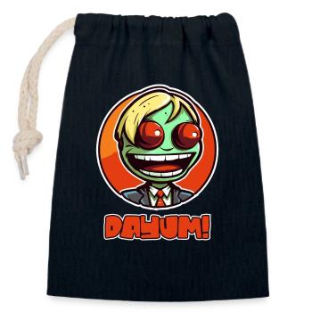 Cartoon Frog Man, Eyes Coming Out, Fucking - Closable cotton gift bag (14x20cm) - navy - Front
