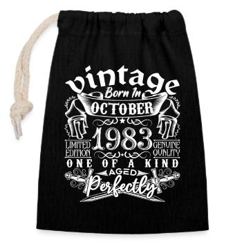 1983 October 1983 Anniversary October 1983 - Closable cotton gift bag (14x20cm) - black - Front