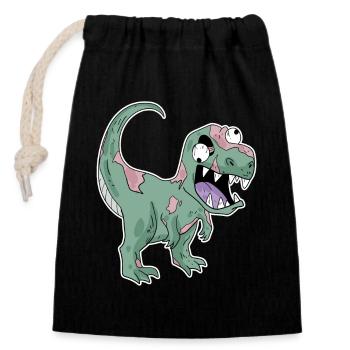 Dinosaur Zombie Creepy - Closable cotton gift bag (14x20cm) - black - Front