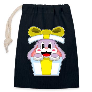 Bunny Christmas Package - Closable cotton gift bag (14x20cm) - navy - Front