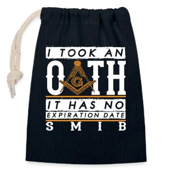 Freimaurer Geschenk I Masonic Freemasonry - Verschließbarer Geschenkbeutel aus Baumwolle (14x20cm) - Navy - Vorne