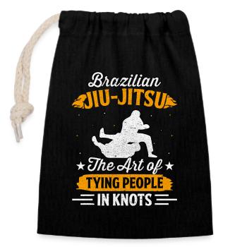 Brazilian Jiu-Jitsu the art of tying people in kno - Closable cotton gift bag (14x20cm) - black - Front