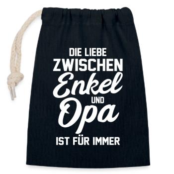 Opa Großvater Enkelkind Enkel - Verschließbarer Geschenkbeutel aus Baumwolle (14x20cm) - Navy - Vorne
