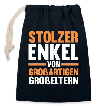 Opa Oma Enkelkind Enkel - Verschließbarer Geschenkbeutel aus Baumwolle (14x20cm) - Navy - Vorne