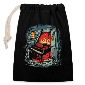 The Dungeon of Hell and a Piano - Closable cotton gift bag (14x20cm) - black - Front
