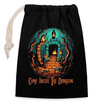 Come into the dungeon - Closable cotton gift bag (14x20cm) - black - Front