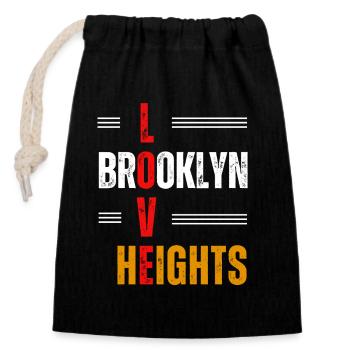 Liebe Brooklyn Heights - Verschließbarer Geschenkbeutel aus Baumwolle (14x20cm) - Schwarz - Vorne