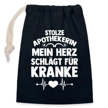Apotheke Pharmazie Mediziner Apothekerin - Verschließbarer Geschenkbeutel aus Baumwolle (14x20cm) - Navy - Vorne