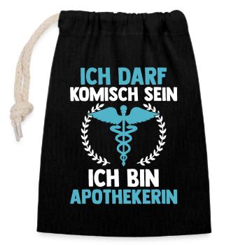 Apotheke Pharmazie Mediziner Apothekerin - Verschließbarer Geschenkbeutel aus Baumwolle (14x20cm) - Schwarz - Vorne