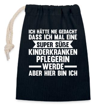 Pfleger Pflegekraft Kinderkrankenpflegerin - Verschließbarer Geschenkbeutel aus Baumwolle (14x20cm) - Navy - Vorne