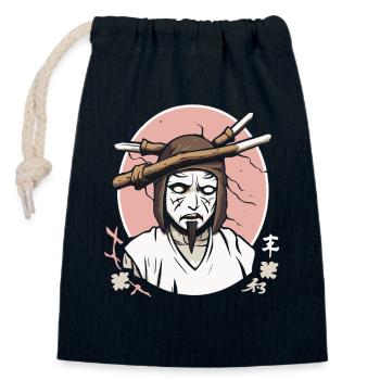 Sakura Blossoms Japan Ghosts Zombie - Closable cotton gift bag (14x20cm) - navy - Front