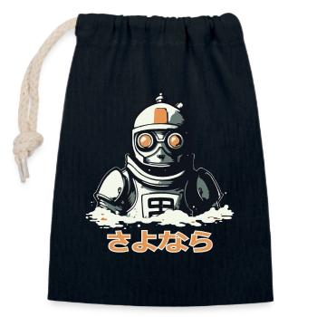 さよなら Farewell, a sinking robot - Closable cotton gift bag (14x20cm) - navy - Front