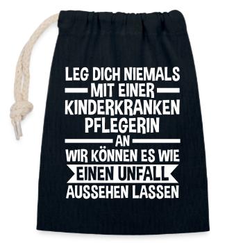 Pfleger Pflegekraft Kinderkrankenpflegerin - Verschließbarer Geschenkbeutel aus Baumwolle (14x20cm) - Navy - Vorne