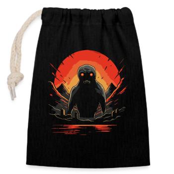 Mountains Monster Horror - Closable cotton gift bag (14x20cm) - black - Front