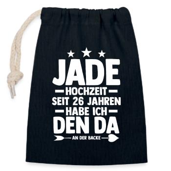 Ehe Jadehochzeit 26 Jahre Verheiratet Hochzeitstag - Verschließbarer Geschenkbeutel aus Baumwolle (14x20cm) - Navy - Vorne