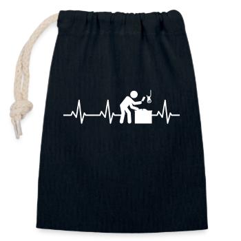 Metzger Herzschlag - Verschließbarer Geschenkbeutel aus Baumwolle (14x20cm) - Navy - Vorne