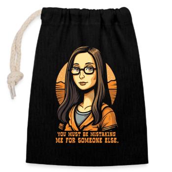 Mona moderne : Lisa de la science ringarde - Sac cadeau en coton avec cordon (14 x 20 cm) - noir - Devant
