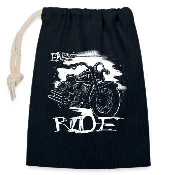 Entspannte Motorradfahrt, Motorrad Tour - Verschließbarer Geschenkbeutel aus Baumwolle (14x20cm) - Navy - Vorne