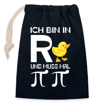 Ich bin in Rente und muss mal Pinkeln - Verschließbarer Geschenkbeutel aus Baumwolle (14x20cm) - Navy - Vorne
