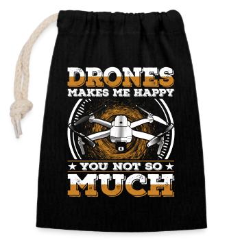 Drone Joy – You're Not So Mine - Closable cotton gift bag (14x20cm) - black - Front