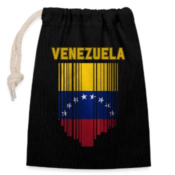 Drapeau du Venezuela, fierté vénézuélienne - Sac cadeau en coton avec cordon (14 x 20 cm) - noir - Devant