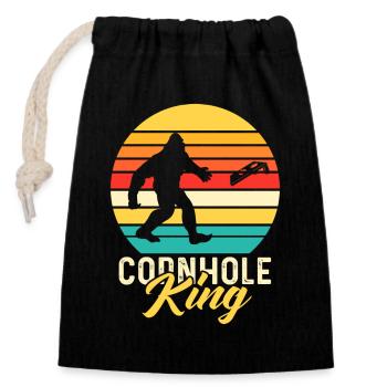 Cornhole King Sasquatch Bags Toss Game - Verschließbarer Geschenkbeutel aus Baumwolle (14x20cm) - Schwarz - Vorne