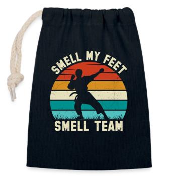 Smell my feet Smell Team - Verschließbarer Geschenkbeutel aus Baumwolle (14x20cm) - Navy - Vorne