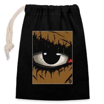 A woman's all-seeing eye - Closable cotton gift bag (14x20cm) - black - Front