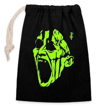 L’homme monstre vert hurlant - Sac cadeau en coton avec cordon (14 x 20 cm) - noir - Devant