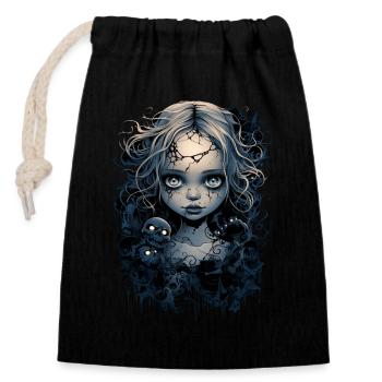 Gothic Girl Halloween Fantasy Dark - Closable cotton gift bag (14x20cm) - black - Front
