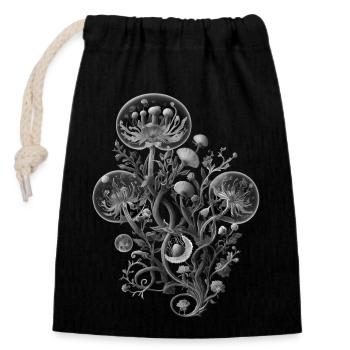 Petal Noire - Closable cotton gift bag (14x20cm) - black - Front