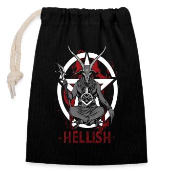 Hellish Satan Baphomet - Closable cotton gift bag (14x20cm) - black - Front