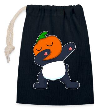 Danse hip-hop d’Halloween panda - Sac cadeau en coton avec cordon (14 x 20 cm) - bleu marine - Devant