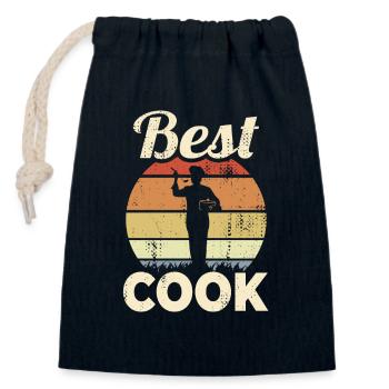Cooking lover - Closable cotton gift bag (14x20cm) - navy - Front
