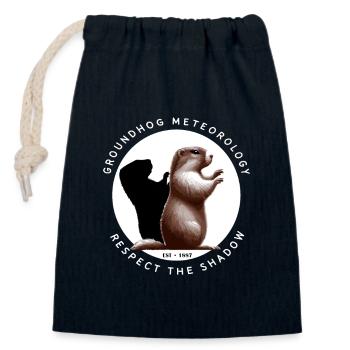 Groundhog Day Groundhog Shadow America Spring - Closable cotton gift bag (14x20cm) - navy - Front
