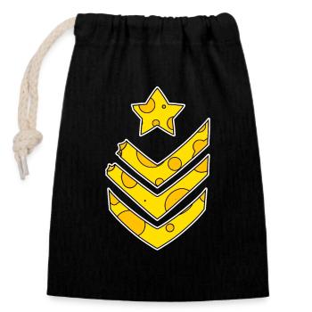 Armee Soldat Lustig Käse Symbol - Verschließbarer Geschenkbeutel aus Baumwolle (14x20cm) - Schwarz - Vorne