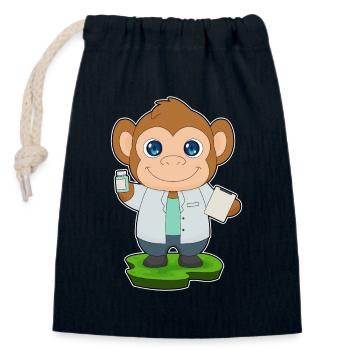 Monkey Doctor Medicine - Closable cotton gift bag (14x20cm) - navy - Front