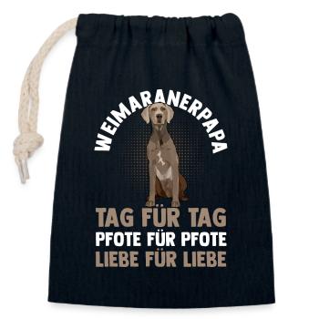 Hund Hundepapa Vater Weimaranerpapa Weimaraner - Verschließbarer Geschenkbeutel aus Baumwolle (14x20cm) - Navy - Vorne