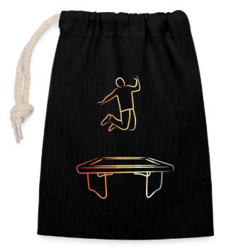 Trampolinist Vintage Look - Verschließbarer Geschenkbeutel aus Baumwolle (14x20cm) - Schwarz - Vorne