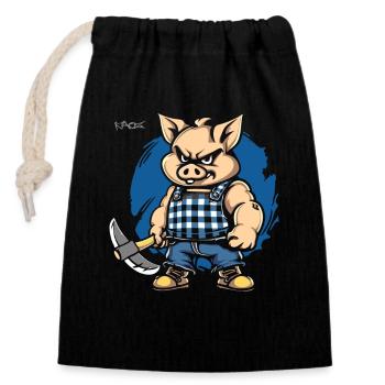 Fier artisan : fierté de la classe ouvrière - Sac cadeau en coton avec cordon (14 x 20 cm) - noir - Devant