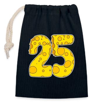 25 years of Lustig Käse - Closable cotton gift bag (14x20cm) - navy - Front