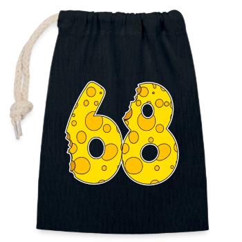 68 Jahre Lustig Käse - Verschließbarer Geschenkbeutel aus Baumwolle (14x20cm) - Navy - Vorne
