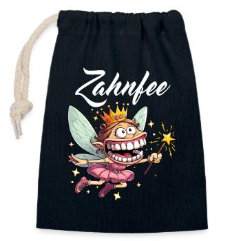 Zahnfee Karneval Kostüm lustig Verkleidung Alaaf - Verschließbarer Geschenkbeutel aus Baumwolle (14x20cm) - Navy - Vorne