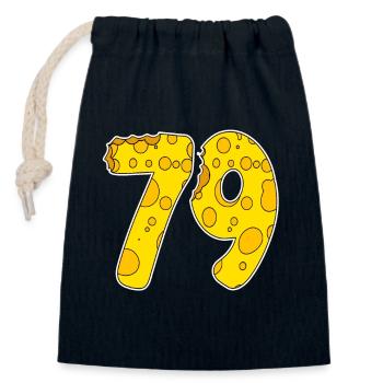 79 Jahre Lustig Käse - Verschließbarer Geschenkbeutel aus Baumwolle (14x20cm) - Navy - Vorne
