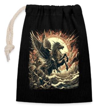 Myth of the Divine Rider - Closable cotton gift bag (14x20cm) - black - Front